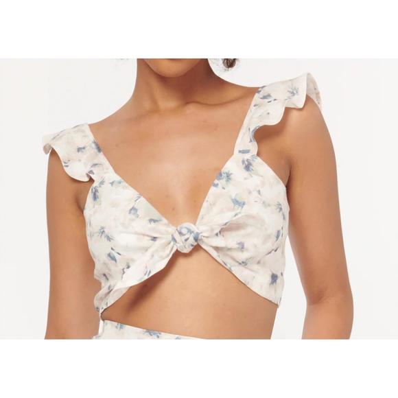 NEW CAMI NYC layla linen top in aegean floral - Picture 1 of 1